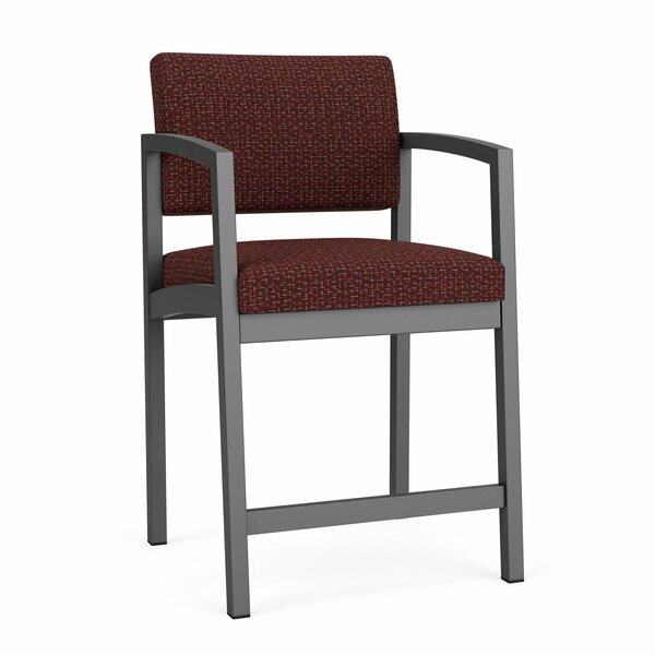 Lesro Lenox Steel Hip Chair Metal Frame, Charcoal, RF Nebbiolo Upholstery LS1161